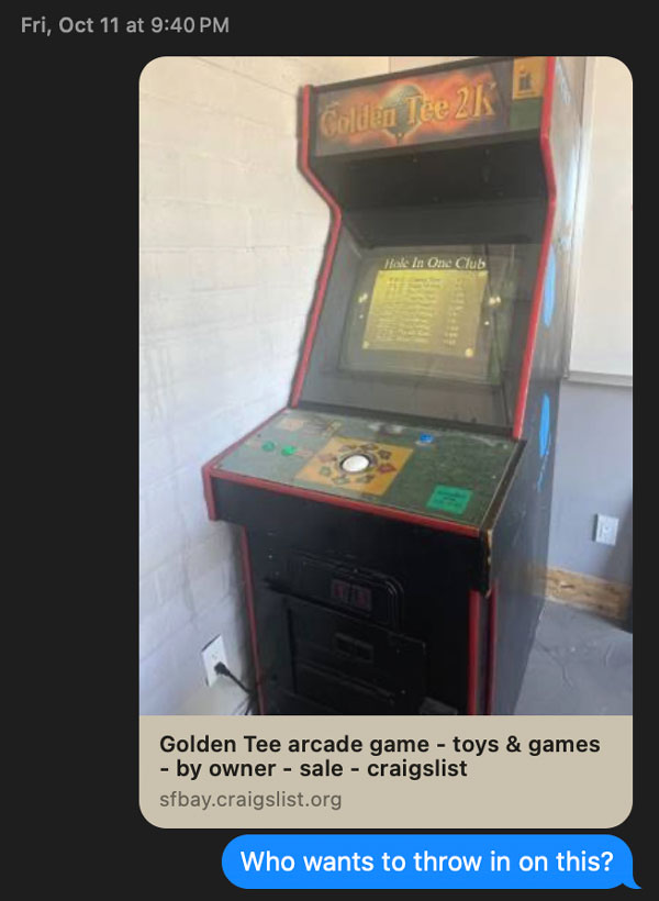 Craigslist ad. Who Wants to throw in?