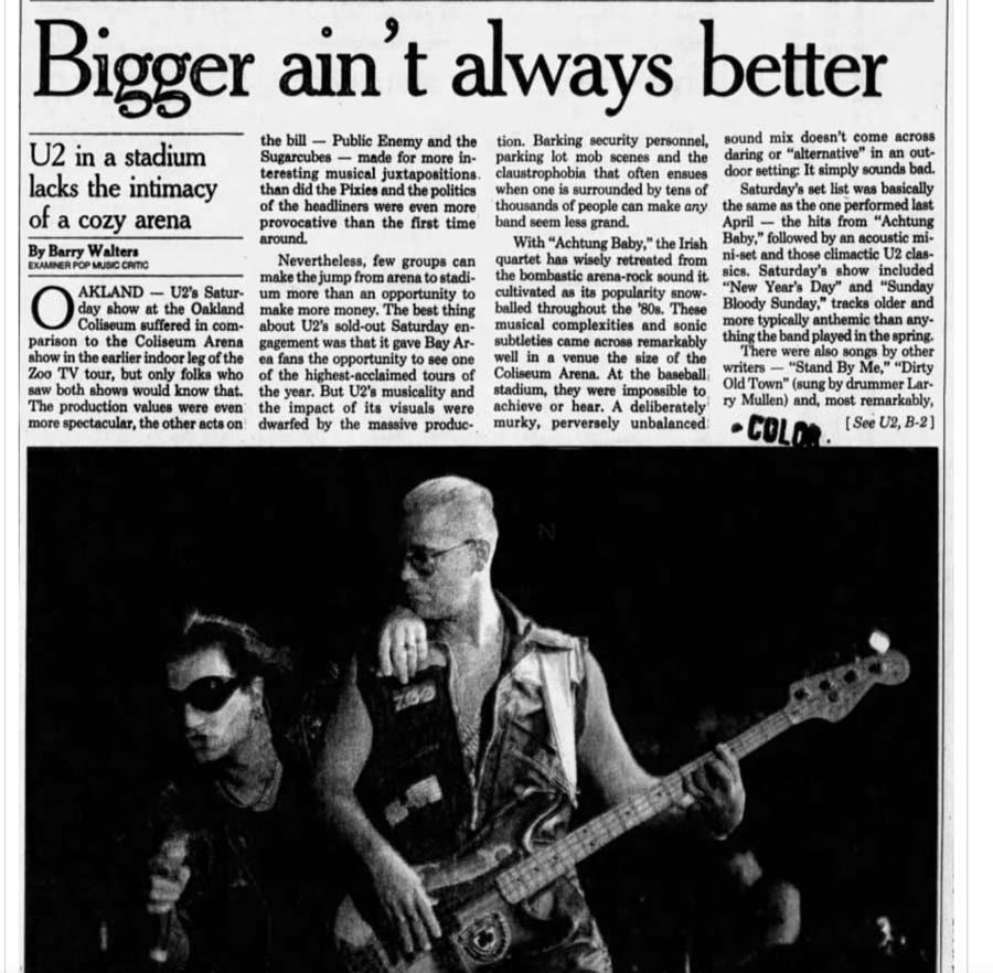 U2 - Bigger isn't always better