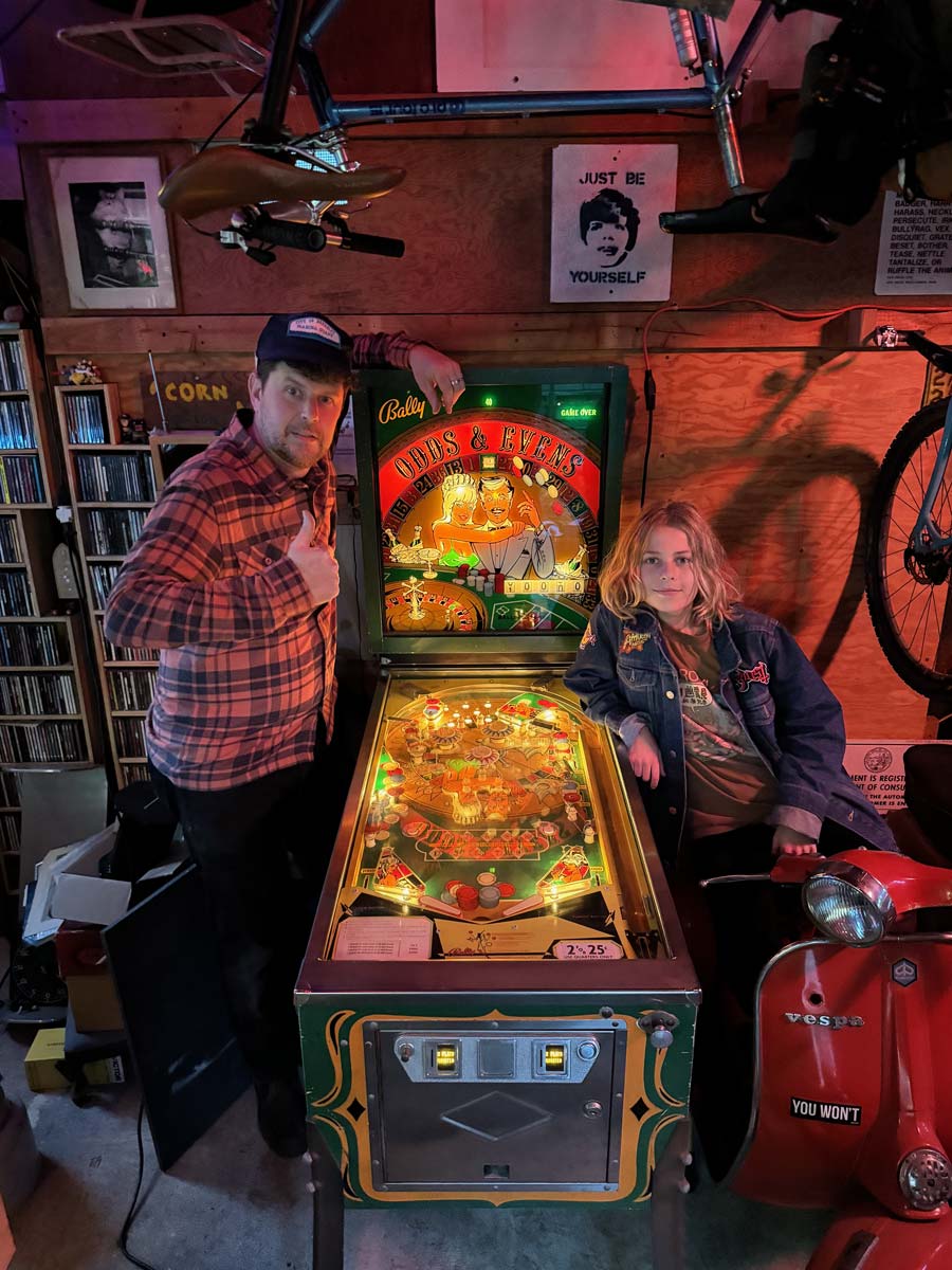 Silas and I bought a pinball machine